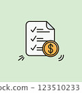 colored outline stack coins icon logo vector illustration design 123510233