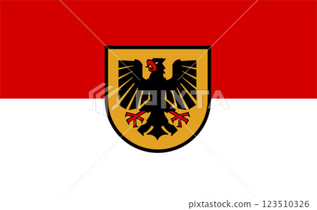 Official flag of Dortmund. City in Germany. Illustration 123510326