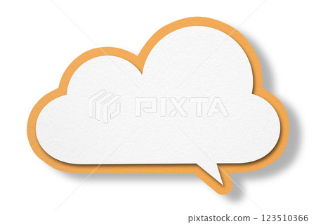 Orange paper speech bubbles separated on transparent background Orange paper speech bubbles separated on transparent background 123510366