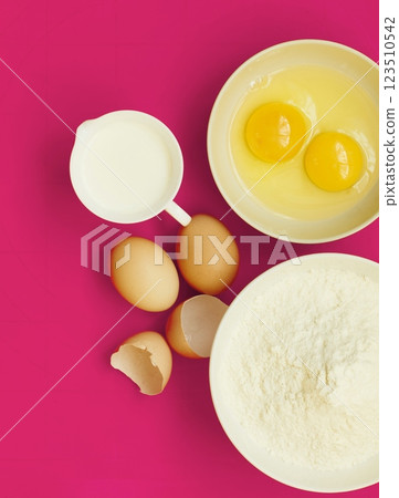 Preparation for baking, bake ingredients. 123510542