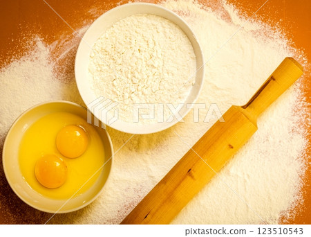 Preparation for baking, bake ingredients. Preparation for baking, bake ingredients. 123510543