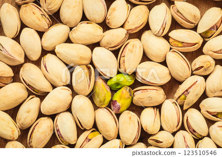 Roasted pistachio nuts seed as background 123510546
