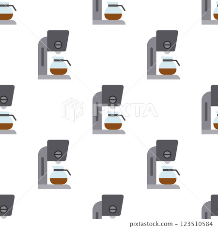 Seamless pattern of flat coffee maker. 123510584