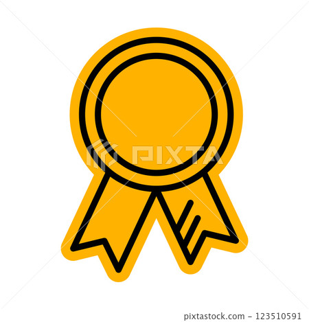 Medal emblem representing success and excellence. 123510591
