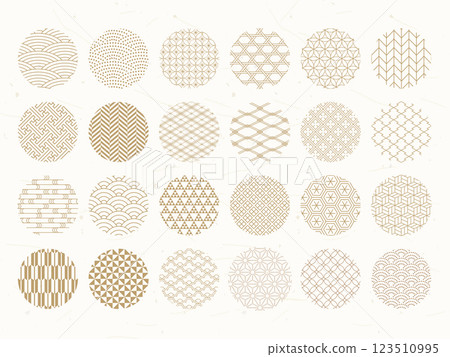 簡單的日式圖案框架集 123510995