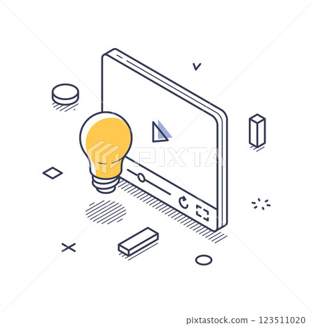 Explore innovative online education concepts with isometric icon design 123511020