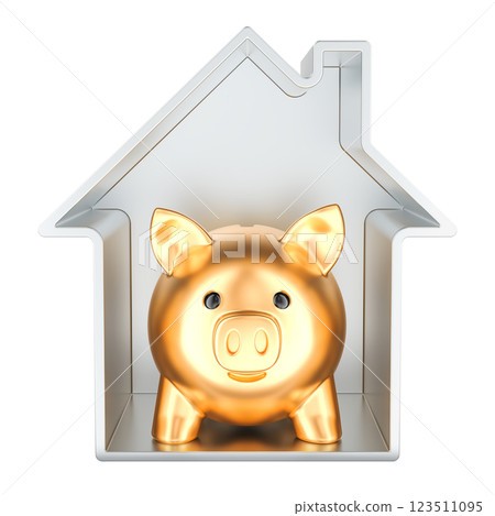Home finances and real estate finance, concept. 3D rendering 123511095