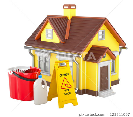 House Cleaning, concept. 3D rendering 123511097