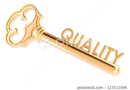 Key to quality, concept. 3D rendering 123511099