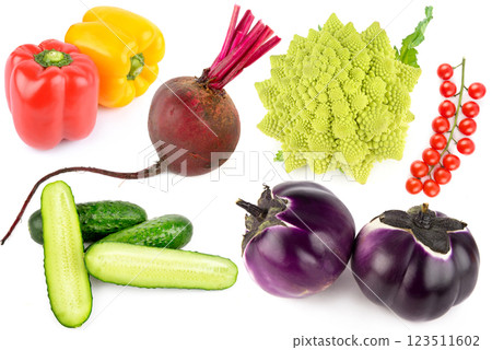 Set of vegetables isolated on a white. Collage. Set of vegetables isolated on a white. Collage. 123511602