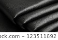 Close-Up of Black Leather Folded Texture 123511692