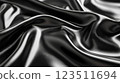 Smooth Black Glossy Fabric with Folds 123511694