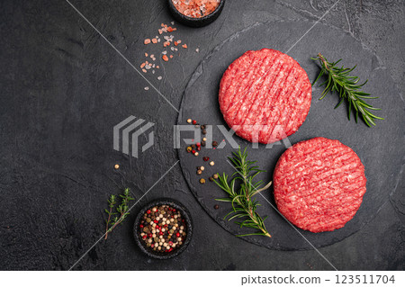 Raw steak burgers 123511704