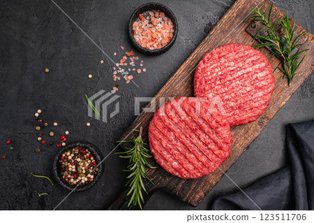 Raw steak burgers 123511706