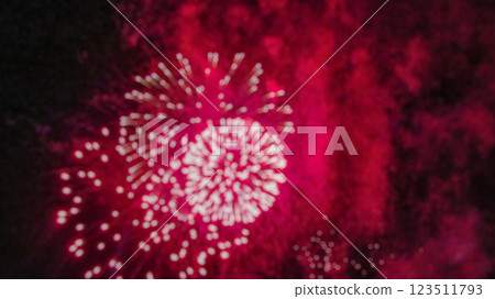 Creative salute illustration with background blur and bokeh elements 123511793