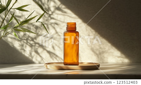 bottle, glasses, essential oil 123512403