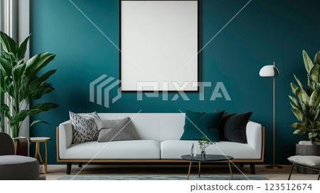 Luxury modern bright interiors living room wall poster mockup Luxury modern bright interiors living room wall poster mockup 123512674