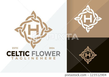 Letter H Nature Celtic Symbol Logo Icon Vector Design Illustration 123512904