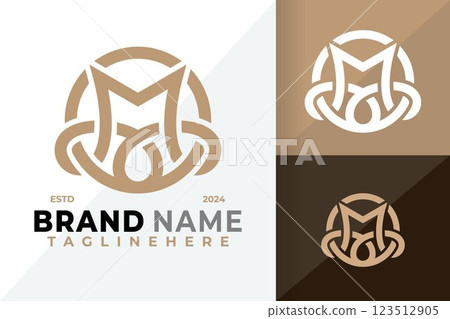 Letter M Knot Symbol Logo Icon Vector Design Illustration 123512905