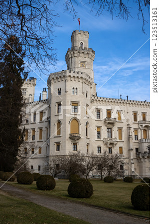 Historical castle in a park, Hluboka nad Vltavou, Czechia 123513161