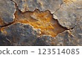 Close-up of Cracked Dry Earth with Orange Texture 123514085