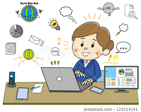 在 DX 和 ABW 工作環境中舒適工作的女性 123514141