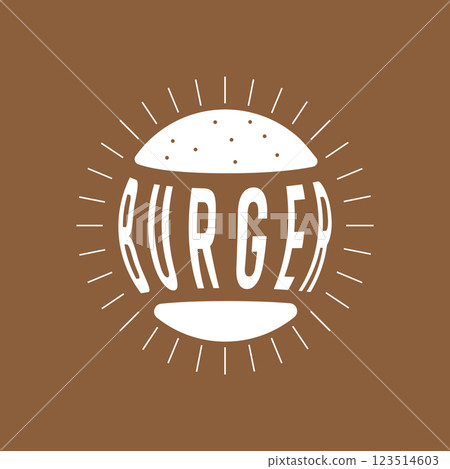 fast food design burger logo illustration with simple food concept brand template, restaurant, bar, cafe 123514603