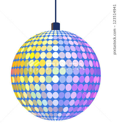 Shiny mirror disco ball. Vector isolated illustration 123514941