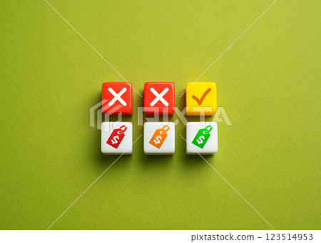 Choose the best price. Optimal pricing through market research, price comparisons, and negotiations. Purchasing power, influencing economic trends and sales strategies. 123514953