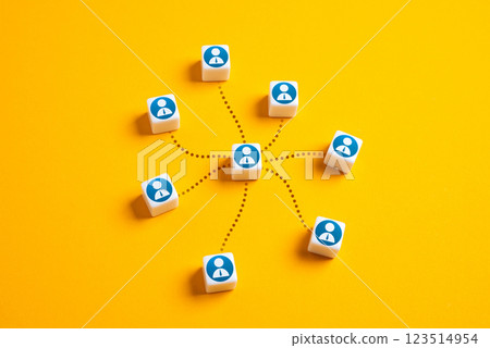 Managing employees and delegating tasks. Task distribution, employee motivation, and workflow optimization improve efficiency, teamwork, and business success. 123514954