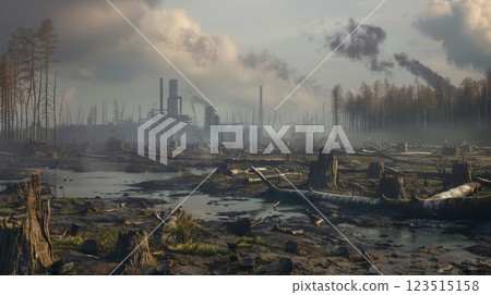 The Scene Includes A Once-Lush Forest Now Ravaged 123515158