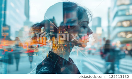 Multiple Exposure Effect Showing A Woman 123515180