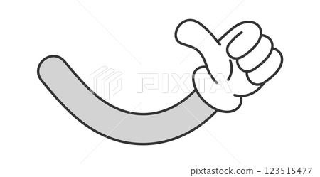 Thumbsup comic hand gesture doodle 123515477