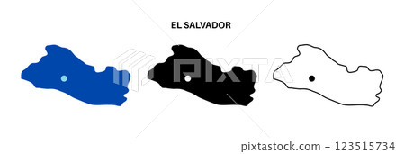 El Salvador country silhouette 123515734