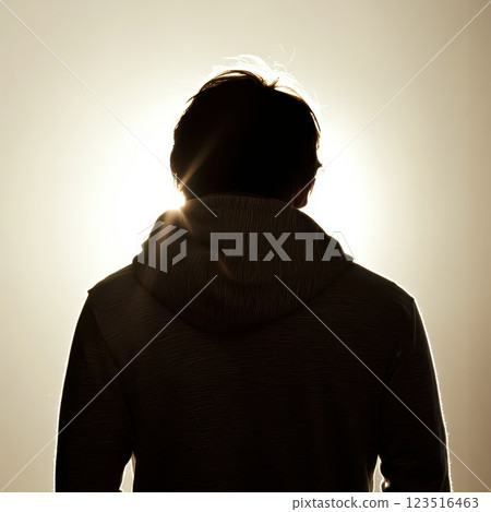 Person in bright evening sunlight Person in bright evening sunlight 123516463