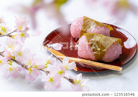 [Spring ingredients] Sakuramochi, Kansai-style Sakuramochi, Domyoji [Food ingredients] 123516546
