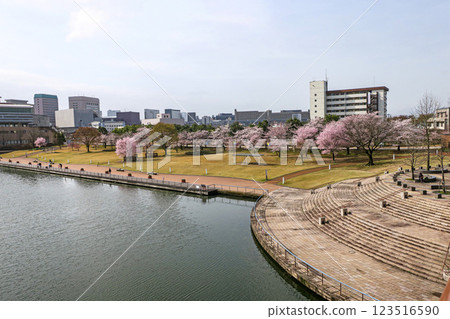 富山市、富山富岩運河公園和櫻花 123516590