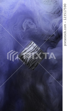 Cube paint geometric. Ink splash wave. Defocused purple color smoke water texture liquid haze fume mist on abstract art background. Cube paint geometric. Ink splash wave. Defocused purple color smoke water texture liquid haze fume mist on abstract art background. 123517590