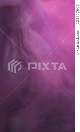 Marble cloud. Violet smoke. Purple atmospheric paint fluid fume spirals whimsically in air. Wavy veil watercolor stream in defocused water abstract background. 123517608