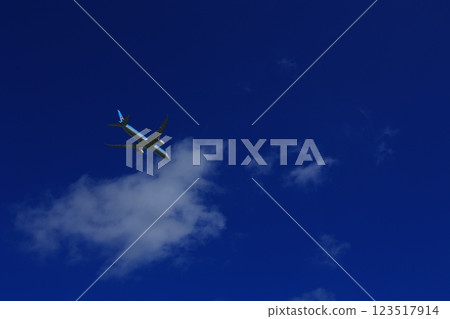 漂浮在藍天上的雲彩 123517914