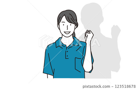 一名女性護理人員正在揮拳 一名女性護理人員正在揮拳 123518678