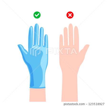 Hangs Right and wrong without wearing gloves cartoon Blue rubber Gloves Fashion hand accessory clothing technical 123518927