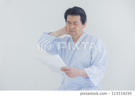 Middle-aged man shocked by his test results 123519295