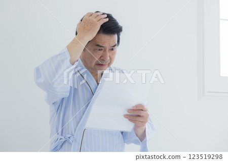 Middle-aged man shocked by his test results 123519298
