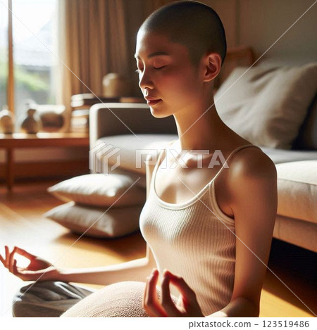 Women who meditate Women who meditate 123519486