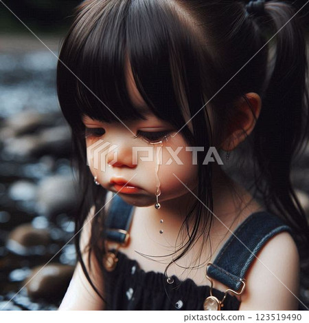 Tears of a Japanese girl 123519490