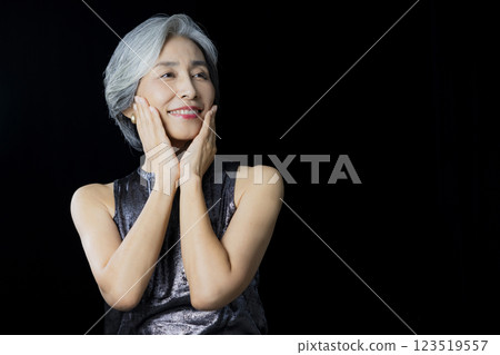 A woman with gray hair A woman with gray hair 123519557