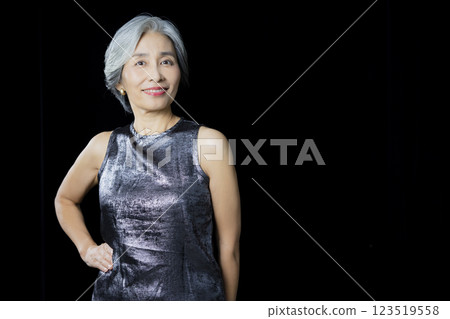 A woman with gray hair A woman with gray hair 123519558