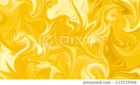 深黃色大理石圖案插圖背景美麗光澤的液體紋理金色 123519566