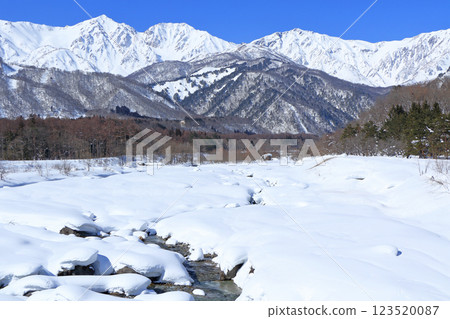 從Hakuba Ohashi懷來的冬天白馬Miyama 從Hakuba Ohashi懷來的冬天白馬Miyama 123520087